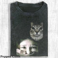 Vintage Cat Kidnaps People T-shirt, Cat T-shirt, Cute Cat Shirt, Love Cat Tshirt, Meme Cringe Funny Dumb Shirts, Unisex...