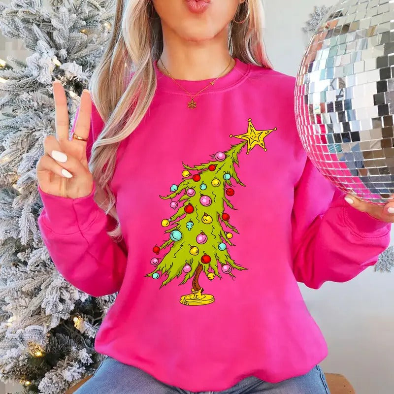 Vintage Christmas Tree Sweatshirt, Whimsical Christmas Tree Shirt, Cute Xmas Hoodie, Merry Christmas Sweatshirt,...