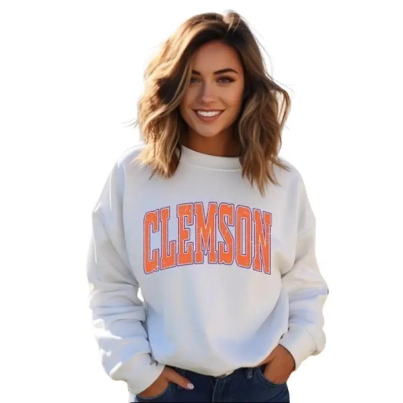 Vintage Clemson University Unisex Minimalist Tshirt, Cotton sweatshirt, hoodie for fan Fabric Womenswear | CiraTrend.com
