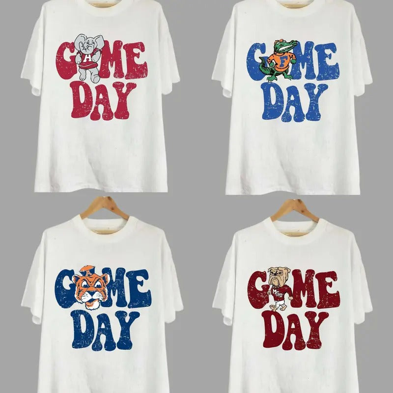 Vintage College Game Day All Teams NCAA Unisex T-Shirt, Classic Cotton Tee Hoodie, Sweatshirt | CiraTrend.com