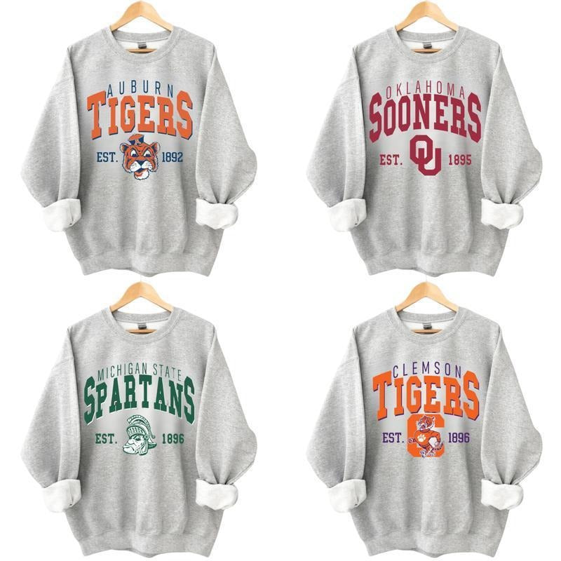 Vintage College NCAA Sweatshirt, Sweatshirt All Teams NCAA, Classic Sport Sweater, Gifts For Sport, Sport Grey Sweatshirt...