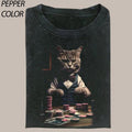 Vintage Cool Cat Playing Poker T-shirt, Cat Lover Tshirt, Meme Cringe Funny Dumb Shirts, Gambling Tee Gift For Boyfriend...