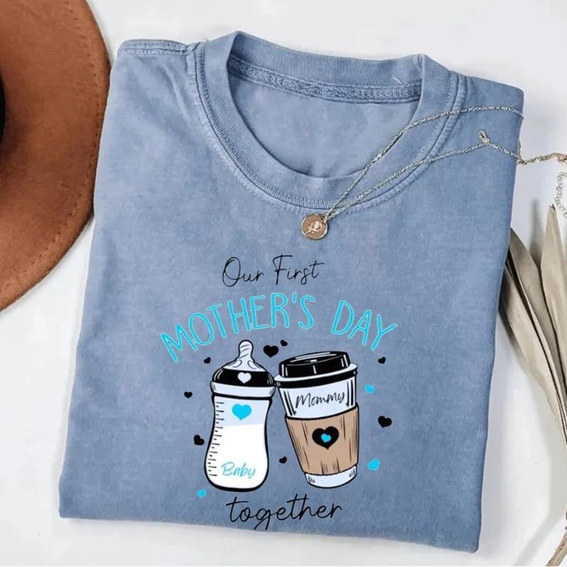 Vintage First Mothers Day 2025 T-shirt, our first mothers day shirt, new mommy gift, mothers day matching outfit, mom...