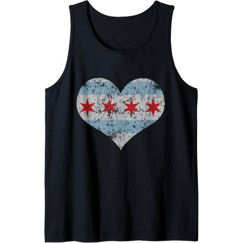 Vintage Flag of Chicago Heart Home Men Women Kids Tank Top MADE IN USA T-Shirts, Hoodie, Sweatshirt | CiraTrend.com