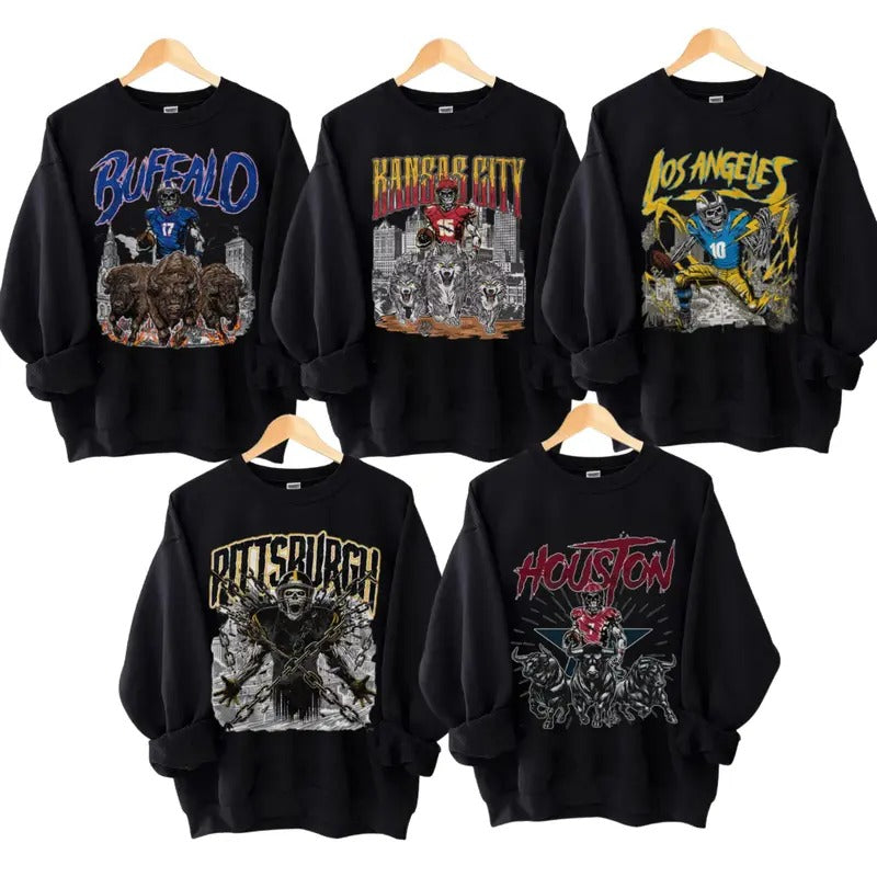 Vintage Football Sweatshirt, Shirt, Unisex T-Shirt, Skeleton Tee, Fan Apparel, Steelers Graphic Tee, Sports Gift men's ...