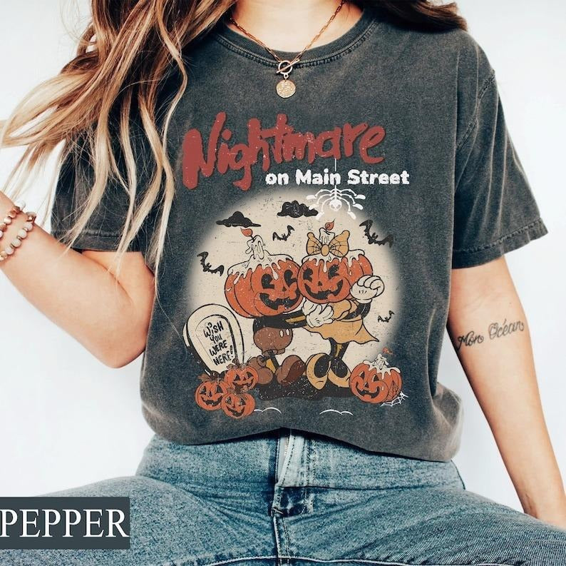 Vintage Friends Nightmare on Main Street T-shirt, Halloween Ghost, Not So Scary Halloween Party shirt, Halloween Matching...