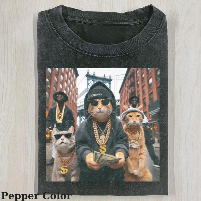 Vintage Funny Cat Rich Tshirt, Funny Meme Shirt- Cat Coll Tshirt- Love Cat- Funny Meme Shirt Top Menswear Hoodie, Sweatshirt