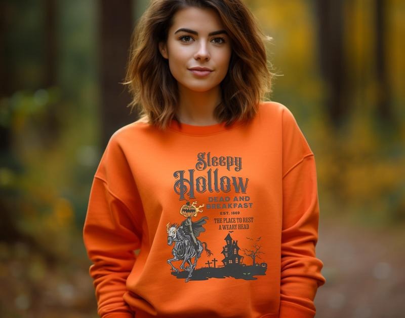 Vintage Halloween Scary Sweatshirt Sleepy Hollow Sweatshirt Headless Horseman Sweatshirt Halloween Horror Sweatshirt...