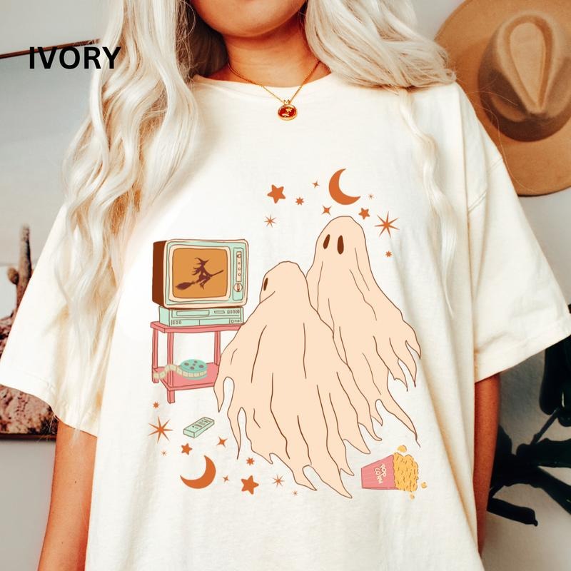 Vintage Halloween Shirt, Vintage Ghosts Shirt, Comfort Colors Cotton T-shirt, Halloween Graphic Shirt, Unisex Cotton...