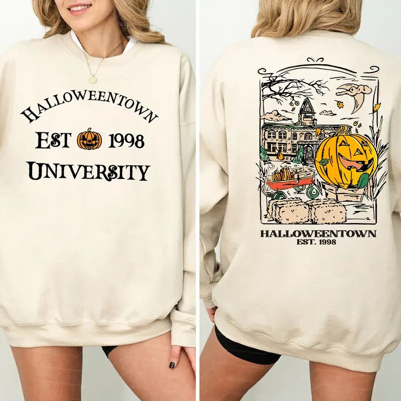 Vintage Halloweentown EST 1998 Crewneck Sweatshirt, Hoodie, Halloween Shirt, Gift For Halloween | CiraTrend.com