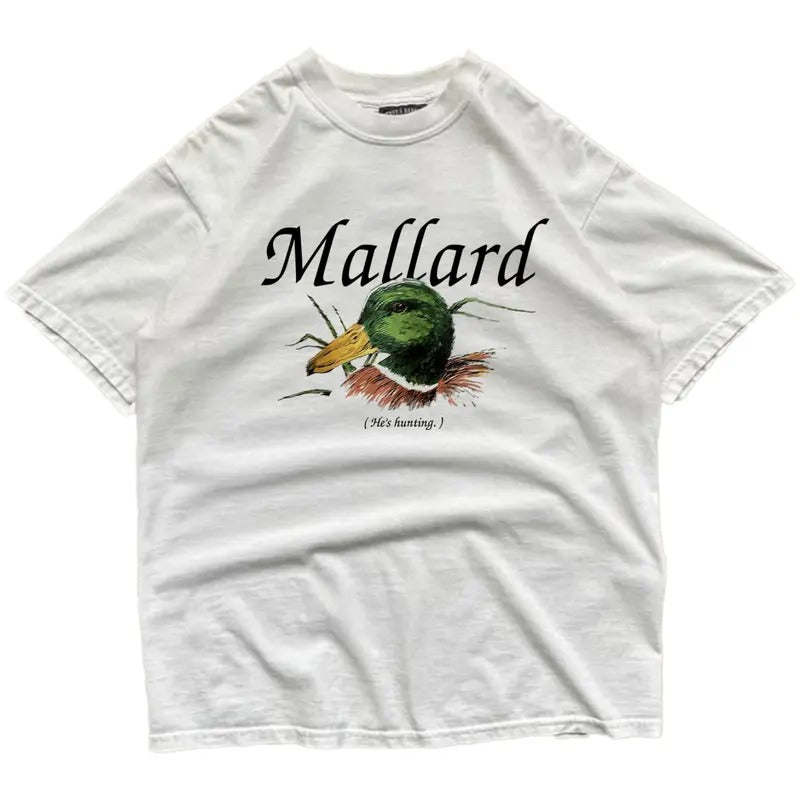 Vintage He is Hunting Mallard Duck Shirts Classic Graphic Tee Retro Sweatshirt Pullover, Unisex, Hunting Season Cotton...