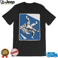 Vintage Judo Throw Martial Arts Graphic Blue Silhouette T Shirt