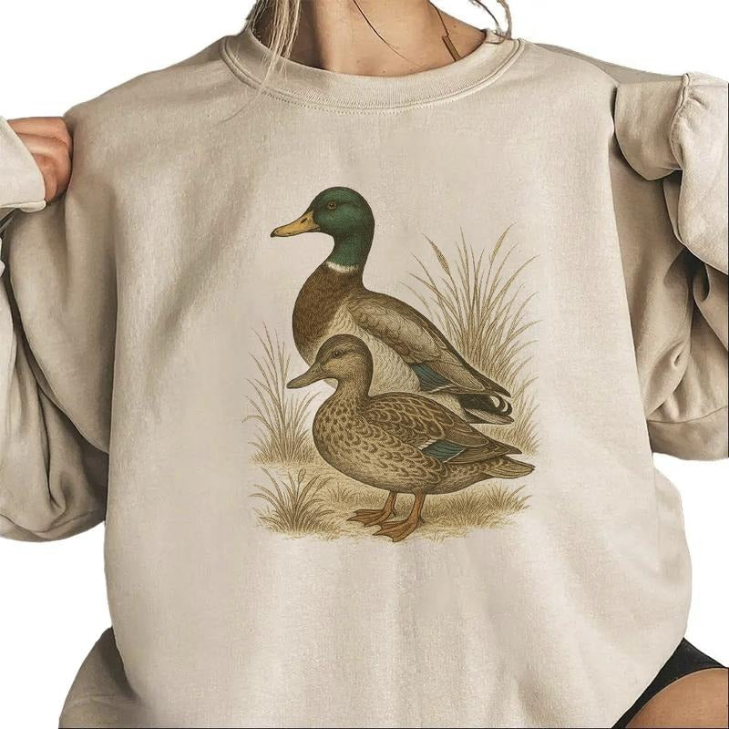 Vintage Mallard Duck Hunting Season Hoodie Unisex Sweatshirt T-shirt Cotton Pullover Womenswear | CiraTrend.com