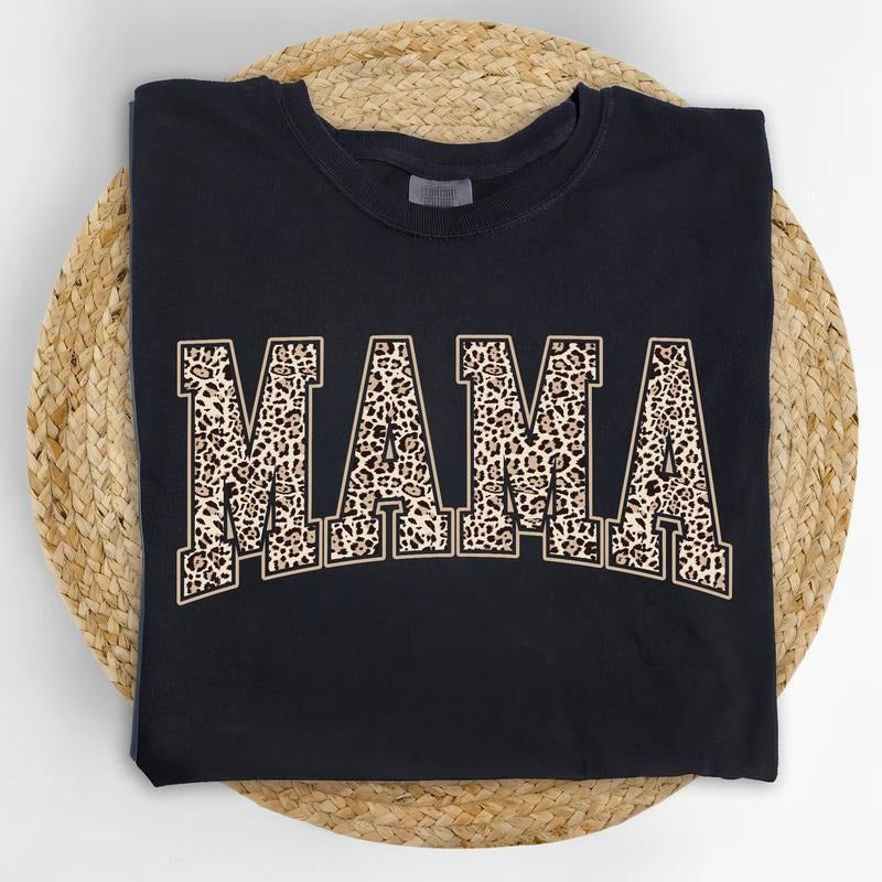 Vintage Mama Comfort Colors Shirt, Leopard Mama T-shirt, Varsity Retro Mama Graphic Tee, Motherhood Outfits, Womenswear,...