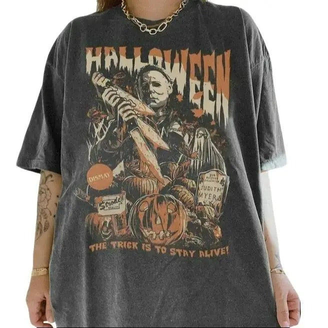 Vintage Michael Myers Halloween Unisex T-Shirt, Horror Mov T-Shirt, Halloween Unisex Classic T-shirt Hoodie, Sweatshirt