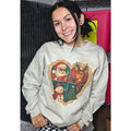 Vintage Nostalgia Christmas Time Cozy Sweatshirt with Festive Santa Reindeer and Snowman Design T-Shirts, Hoodie