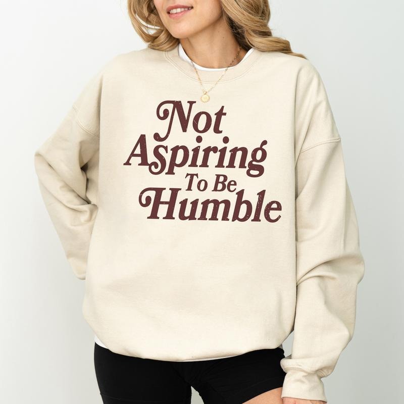 Vintage Not Aspiring Sweatshirt, Women's Rights Sweaters, Girl Power Tops, Women Empowerment Crewneck, Soft Long Sleeve...