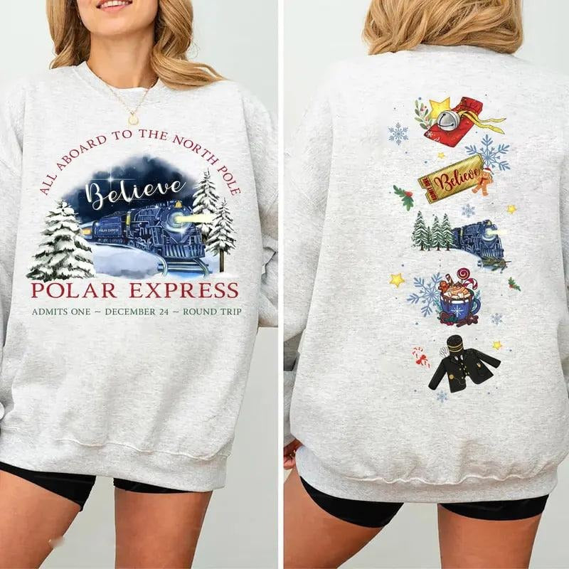 Vintage Polar Express Sweatshirt, Believe Christmas Sweatshirt, Nostalgia Christmas Shirt, Polar Express Christmas...