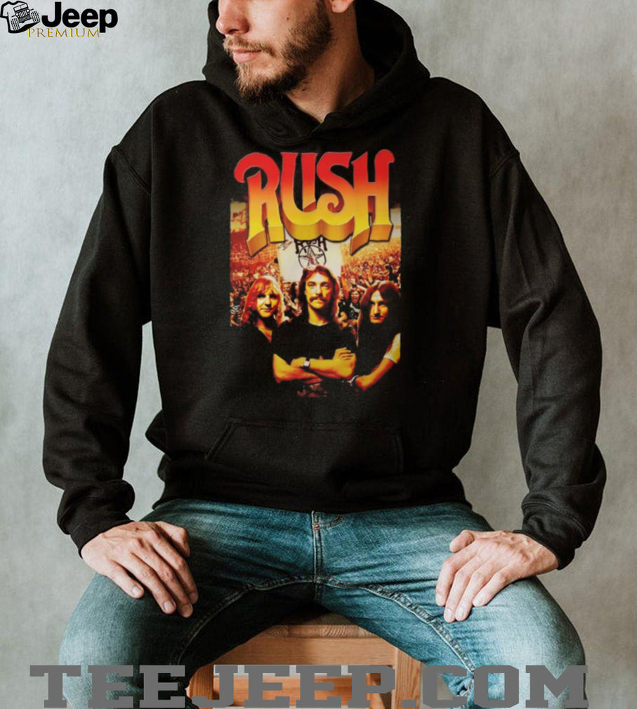Vintage Rush Band Photo T Shirt Classic Rock Trio Graphic Tee