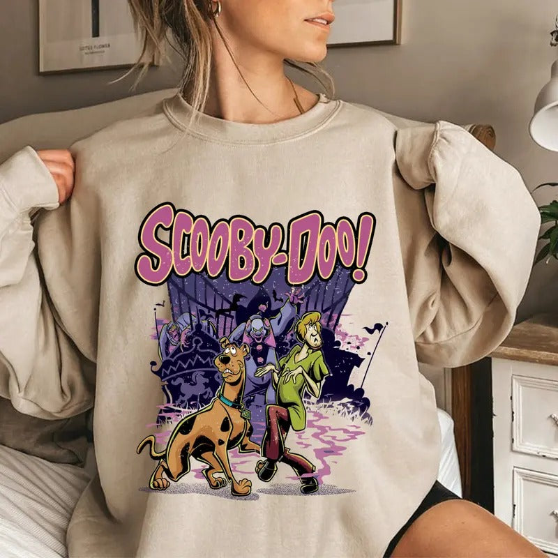 Vintage Scooby Doo Shirt, Retro Characters Movies Shirt, Horror Halloween Sweatshirt, Spooky Shirt Hoodie | CiraTrend.com