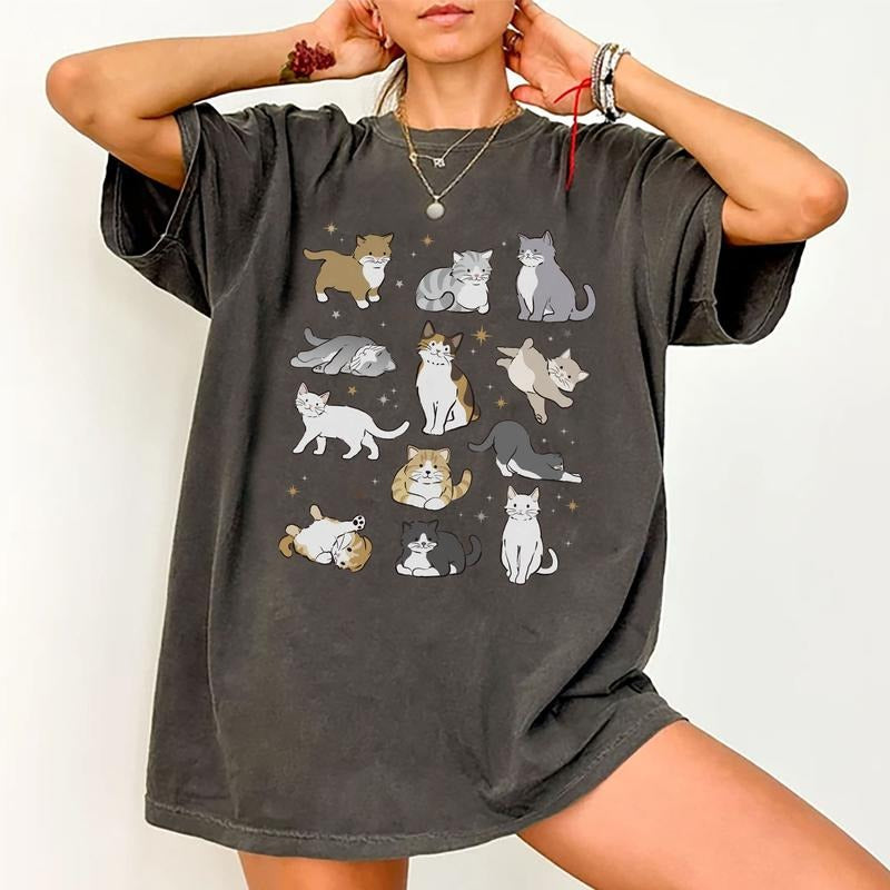 Vintage Tattoo Cat Shirt, Retro Kitten Graphic Shirt, Cute Cats Tee, Cat Lovers Gift, Cats In Space Unisex Tee, Funny...