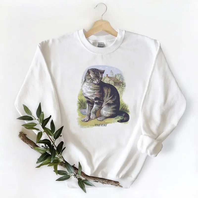 Vintage The Cat Unisex Tshirt, lover Cat, animal, sweatshirt, hoodie Cotton Fabric Womenswear Unisex | CiraTrend.com