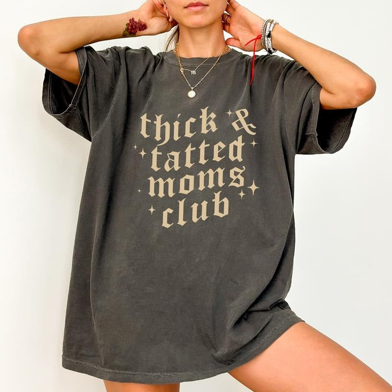 Vintage Thicc Tatted Moms Club Shirt Comfort Colors, Tattoo Tees for Mom, Retro Tattoos Are Trashy Sweatshirt, Tattooed...