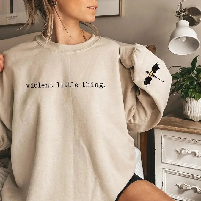 Violent Little Thing Sweatshirt, Basgiath War College Sweatshirt, Fourth Wing Merch, Violet Sorrengail, Fourth Wing...
