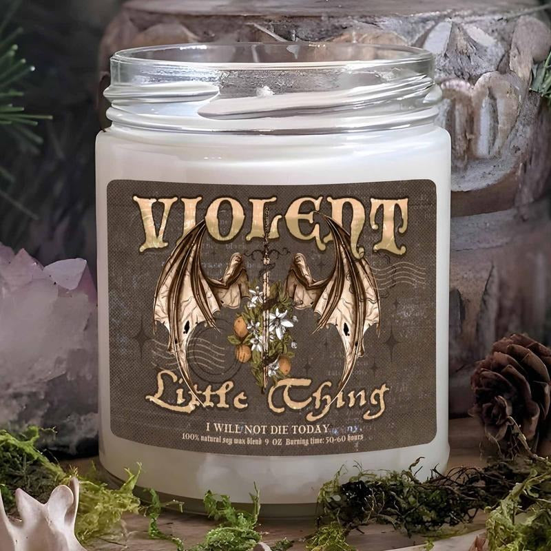 Violet Sorrengail Candle,Bookish Soy Candle,Violent Little Thing Candle,Fourth Wing Candle,Fantasy Book Lover Gift,Gift...