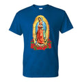 Virgen de Guadalupe Mens T-Shirt - Blue Cotton Crewneck with Virgin Mary Design Hoodie, Sweatshirt | CiraTrend.com