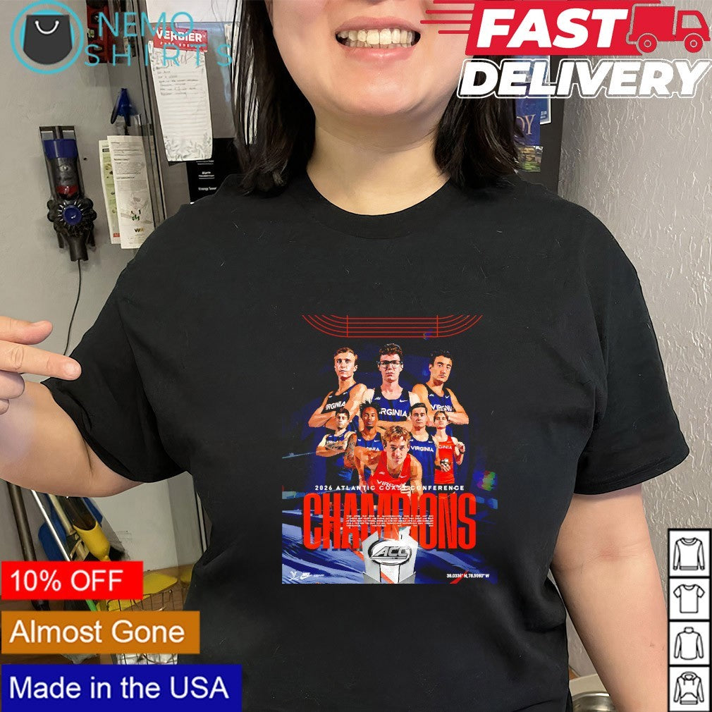 Virginia men’s track and field team 2026 Atlantic Coast Conference Champions shirt