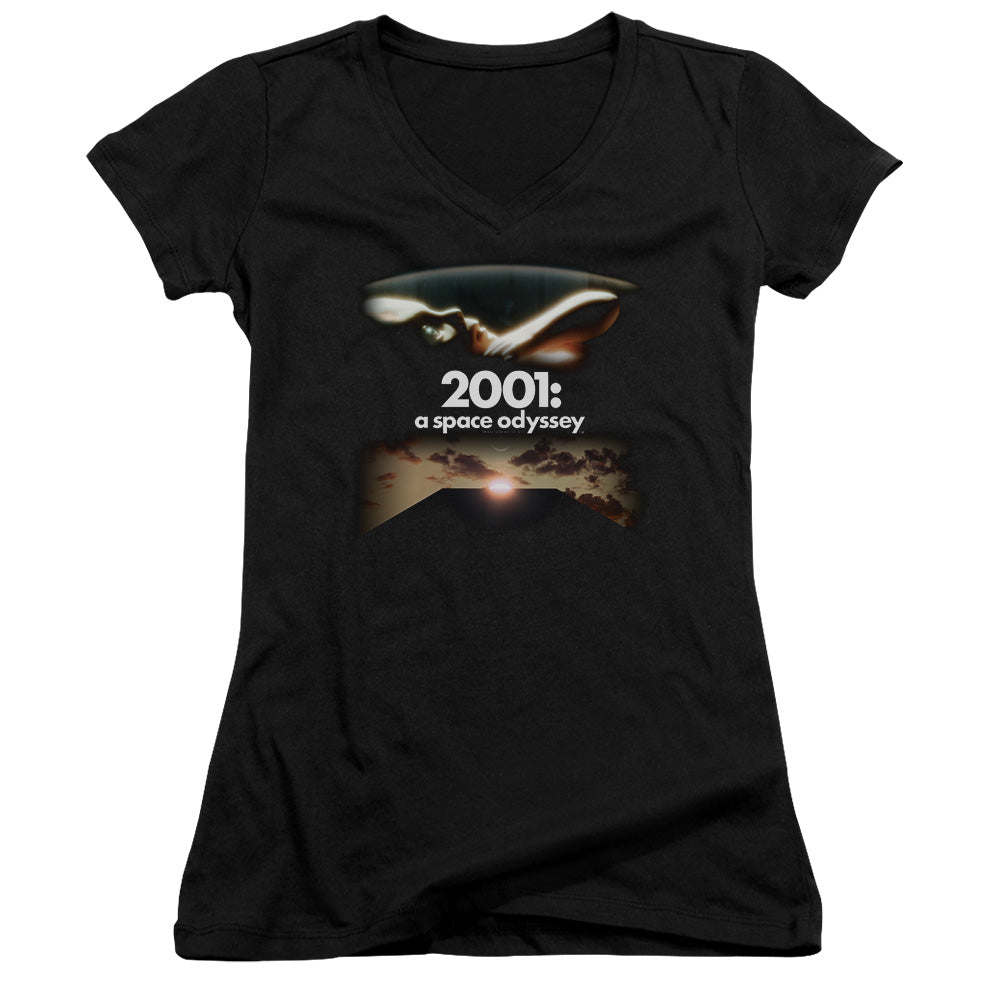 2001 A Space Odyssey Prologue Epilogue Junior Sheer Cap Sleeve V-Neck Womens T Shirt Black Hoodie, Sweatshirt | CiraTrend.com