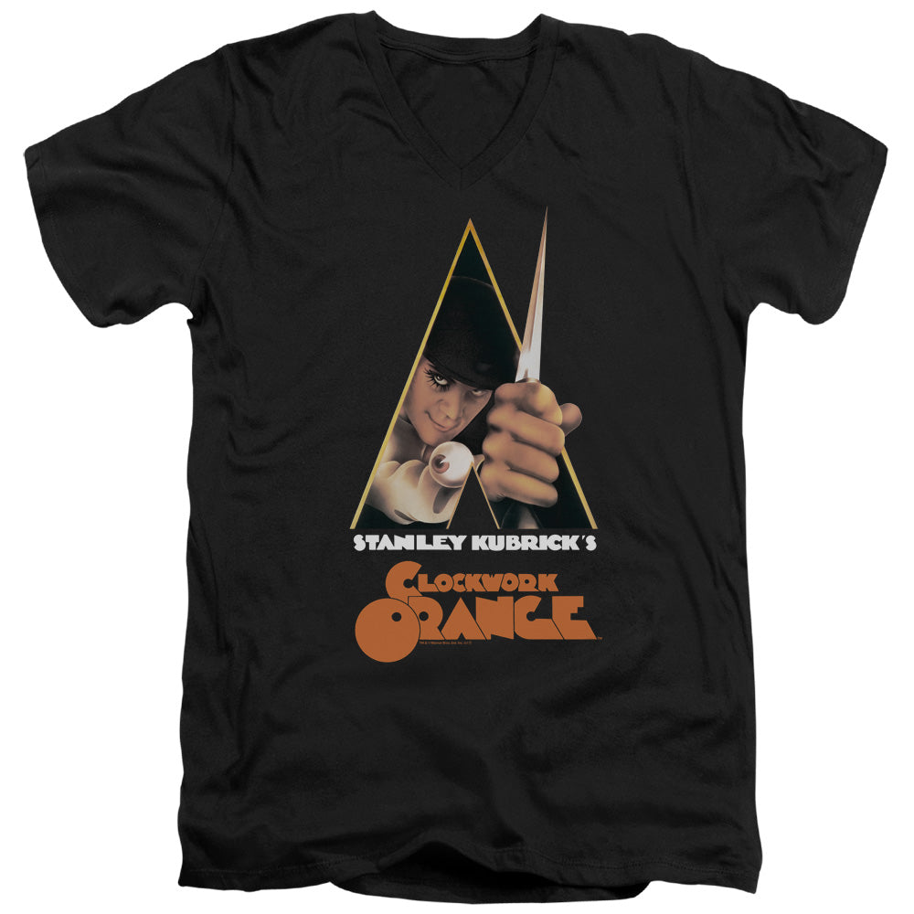 A Clockwork Orange Poster Mens Slim Fit V-Neck T Shirt Black Hoodie, Sweatshirt | CiraTrend.com
