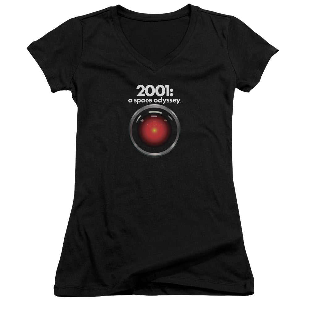 2001 A Space Odyssey Hal Junior Sheer Cap Sleeve V-Neck Womens T Shirt Black Hoodie, Sweatshirt | CiraTrend.com