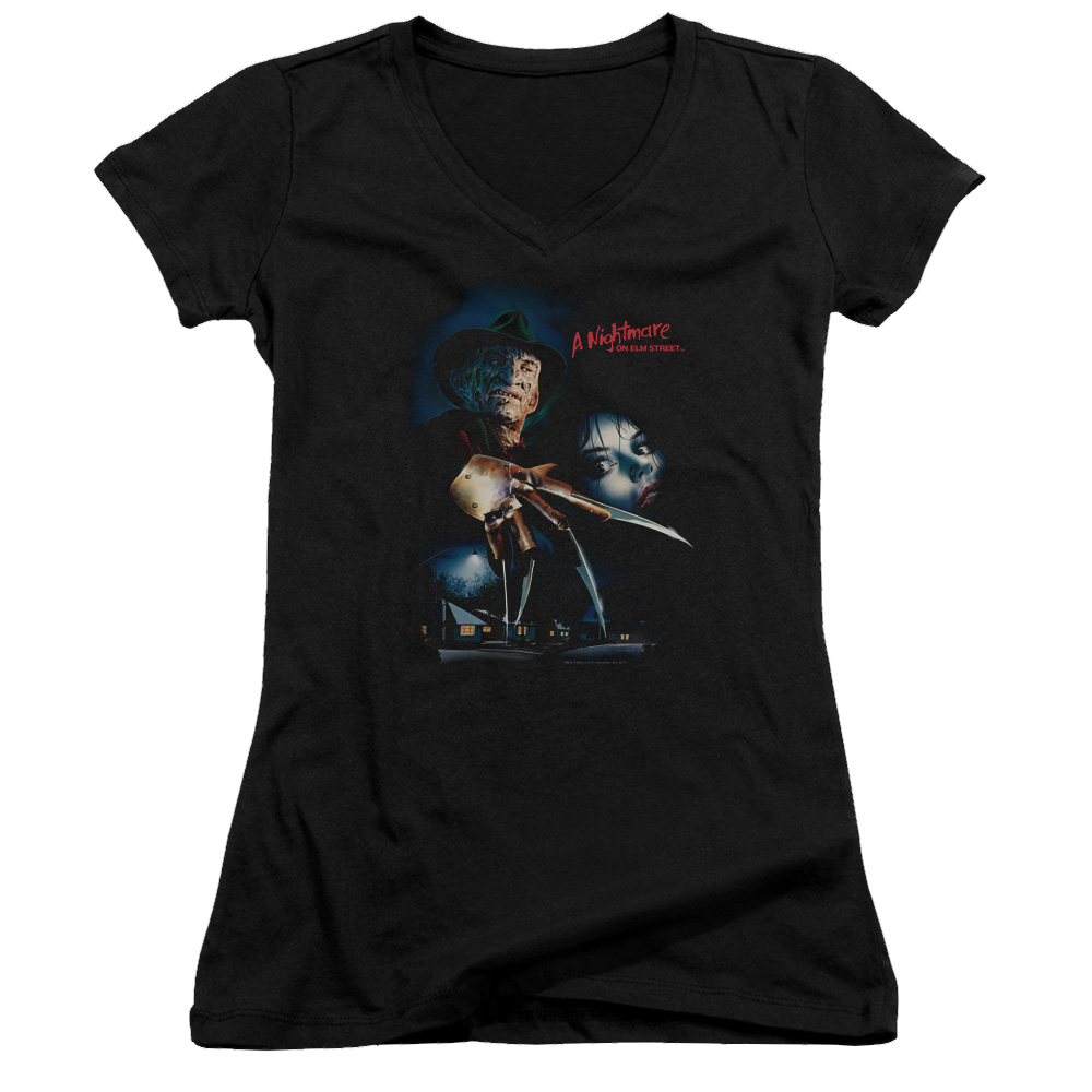 A Nightmare on Elm Street Elm Street Poster - Juniors V-Neck T-Shirt