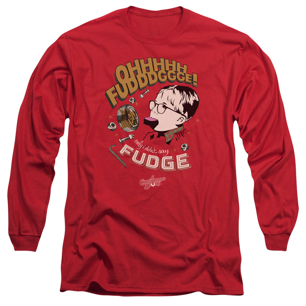 A Christmas Story Fudge Mens Long Sleeve Shirt Red Hoodie, Sweatshirt | CiraTrend.com (Image 2)