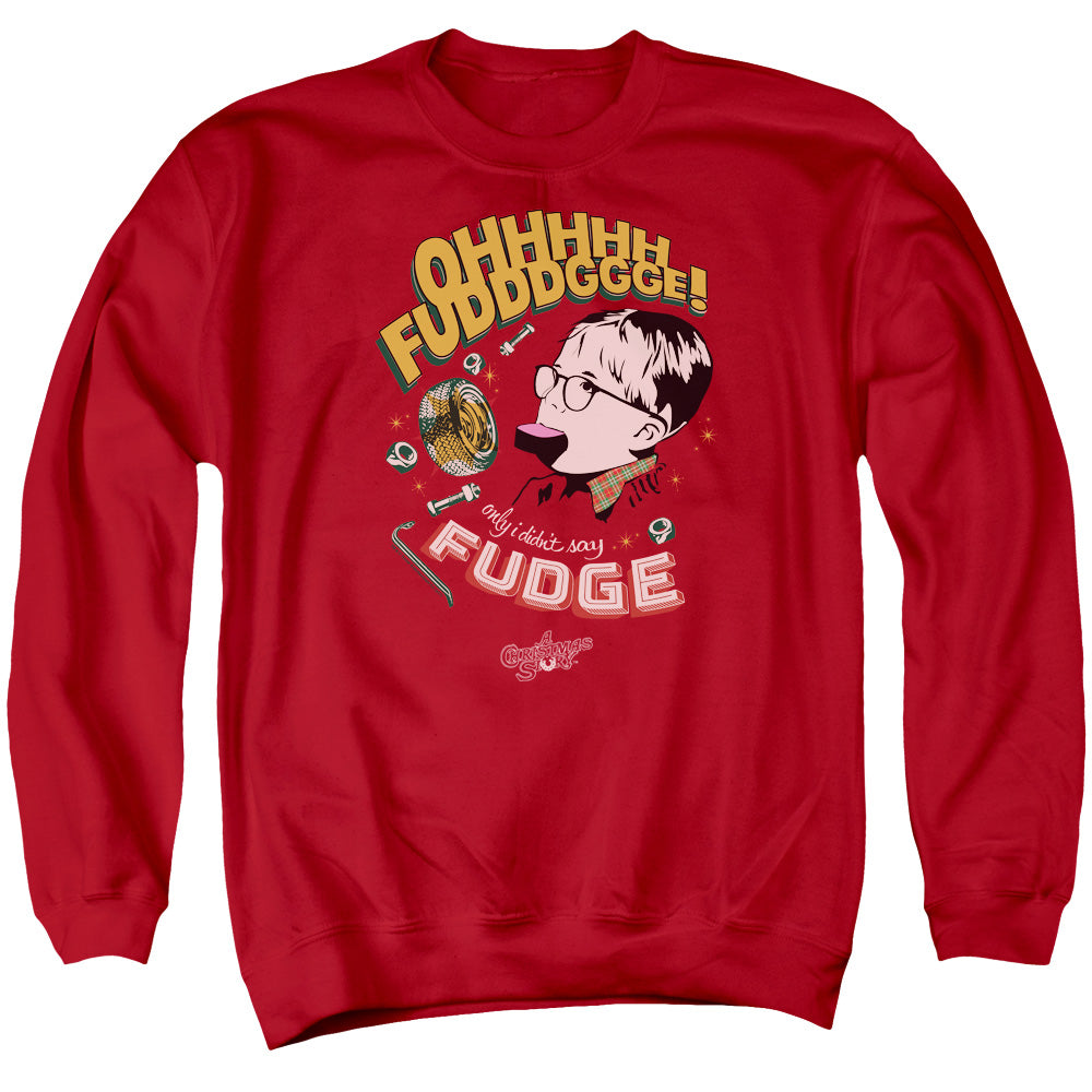 A Christmas Story Fudge Mens Crewneck Sweatshirt Red T-Shirts, Hoodie | CiraTrend.com (Image 1)