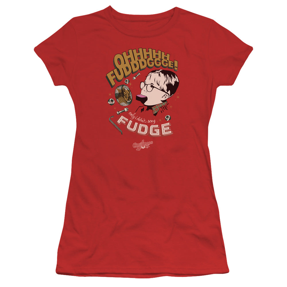 A Christmas Story Fudge Junior Sheer Cap Sleeve Womens T Shirt Red Hoodie, Sweatshirt | CiraTrend.com