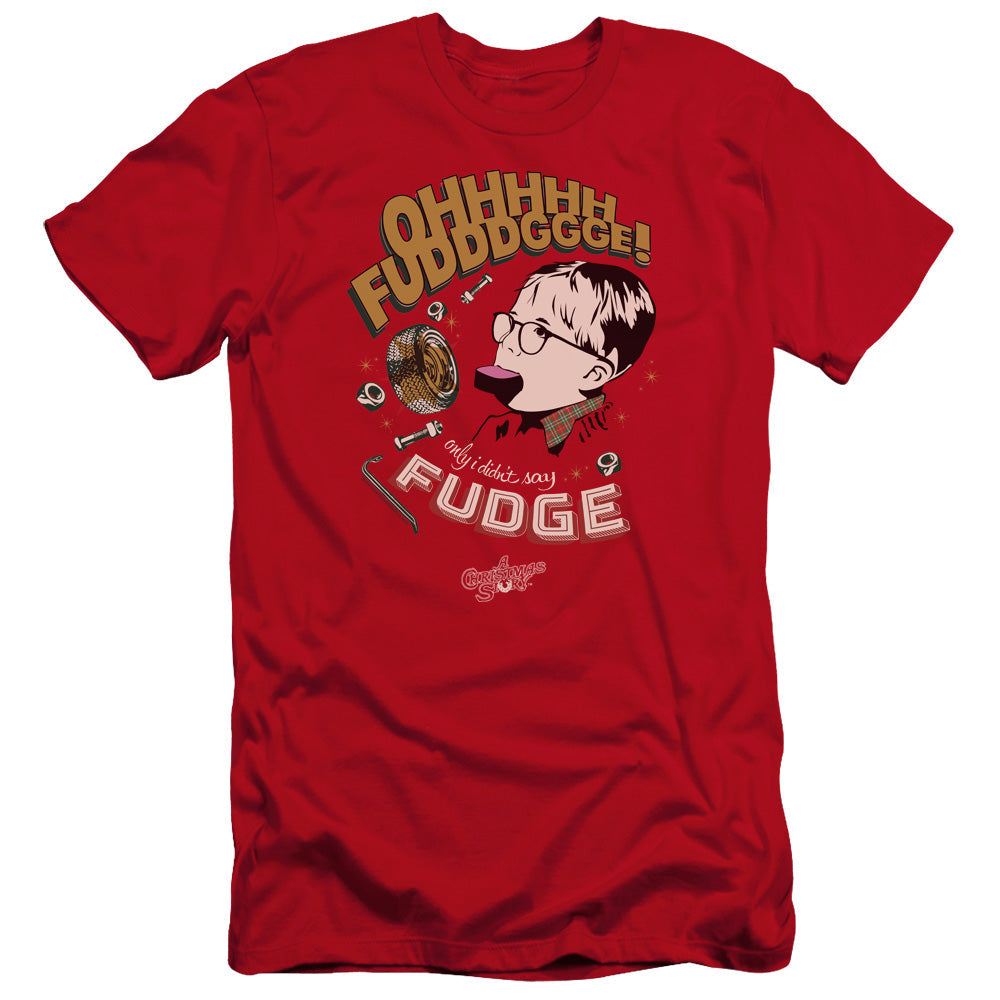 A Christmas Story Fudge Premium Bella Canvas Slim Fit Mens T Shirt Red Hoodie, Sweatshirt | CiraTrend.com