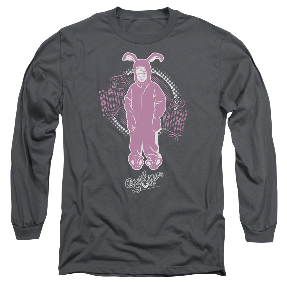 A Christmas Story Pink Nightmare Mens Long Sleeve Shirt Charcoal Hoodie, Sweatshirt | CiraTrend.com (Image 1)