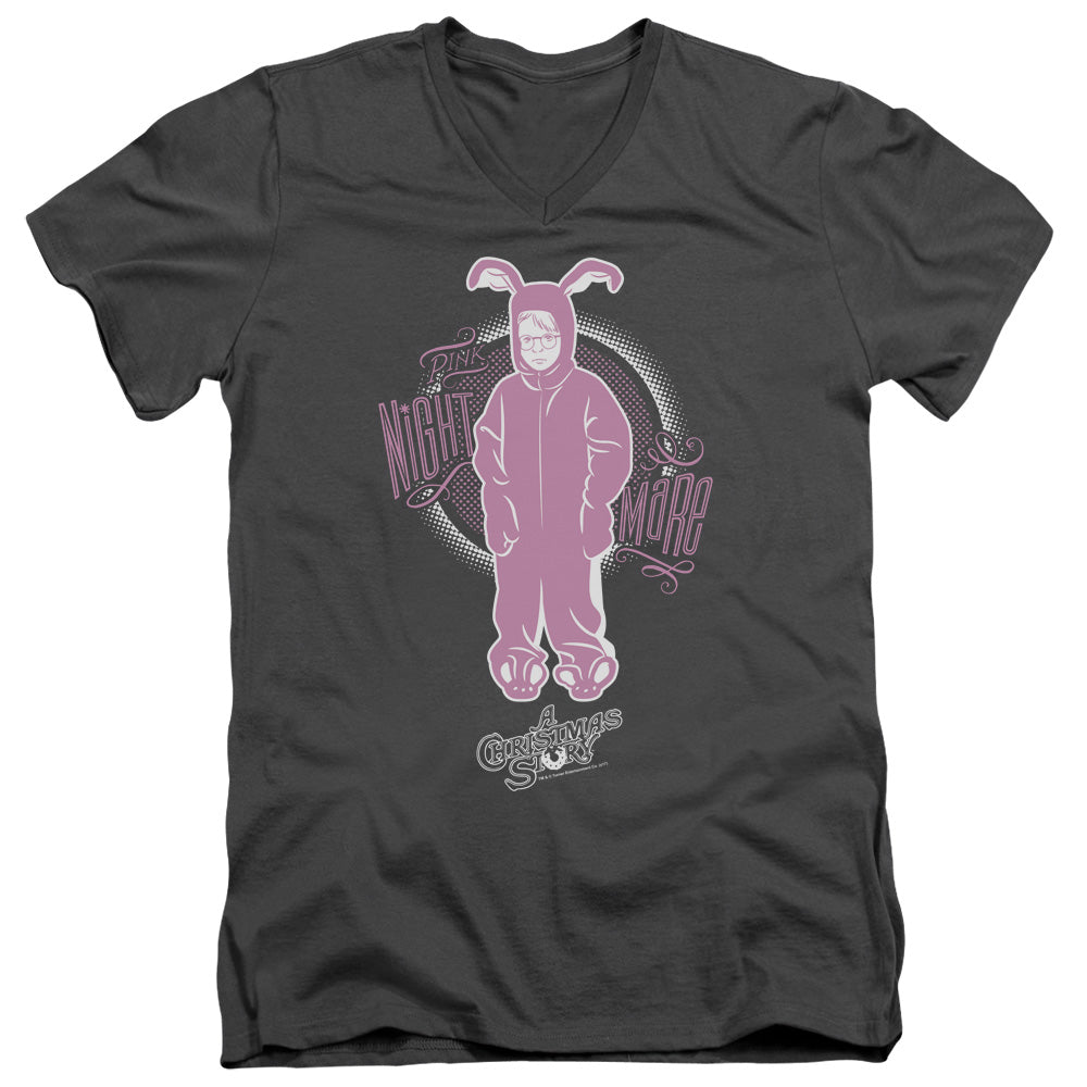 A Christmas Story Pink Nightmare Mens Slim Fit V-Neck T Shirt Charcoal Hoodie, Sweatshirt | CiraTrend.com