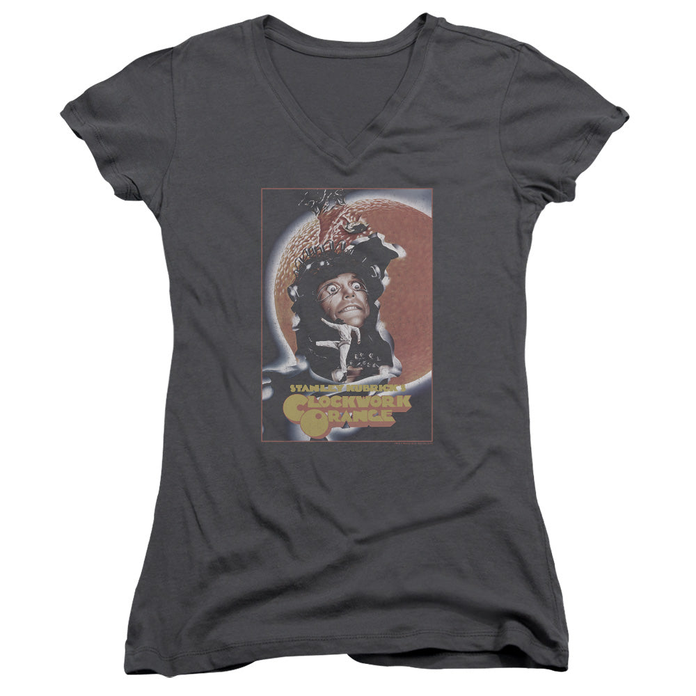 A Clockwork Orange Distressed Poster Junior Sheer Cap Sleeve V-Neck Womens T Shirt Charcoal Hoodie, Sweatshirt