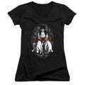 Annabelle Annabelle Junior Sheer Cap Sleeve V-Neck Womens T Shirt Black Hoodie, Sweatshirt | CiraTrend.com