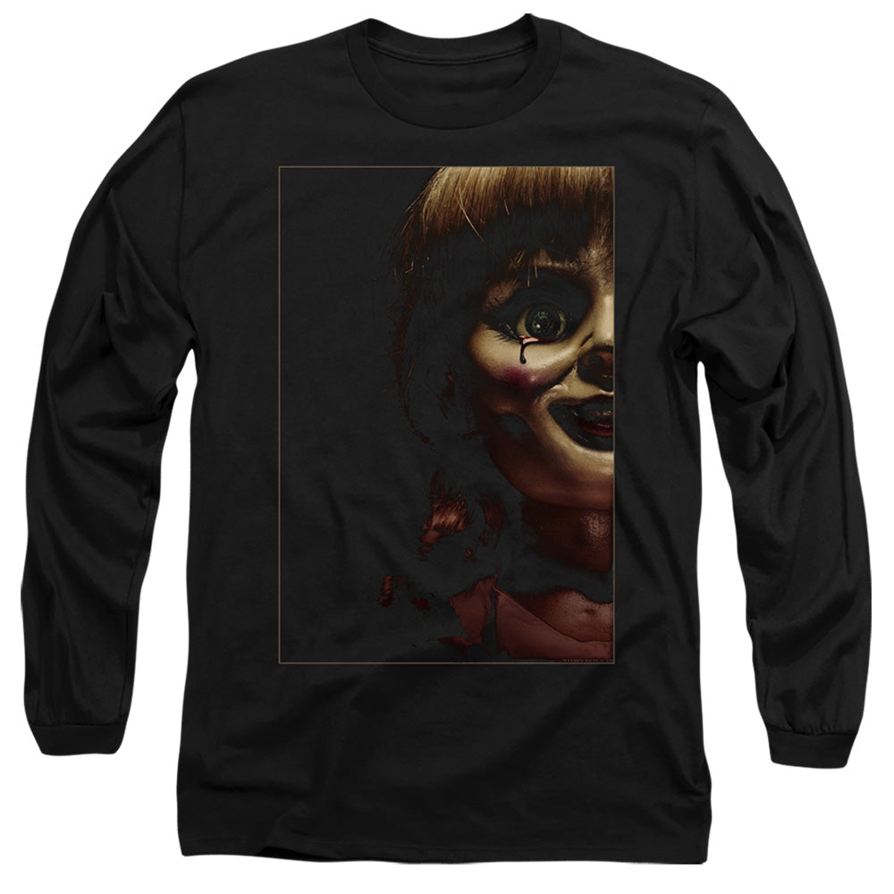 Annabelle Doll Tear Mens Long Sleeve Shirt Black Hoodie, Sweatshirt | CiraTrend.com (Image 2)