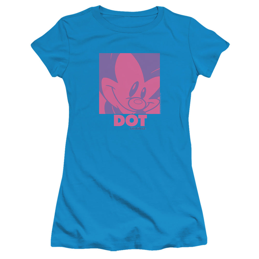 Animaniacs Pop Dot Junior Sheer Cap Sleeve Womens T Shirt Turquoise Hoodie, Sweatshirt | CiraTrend.com