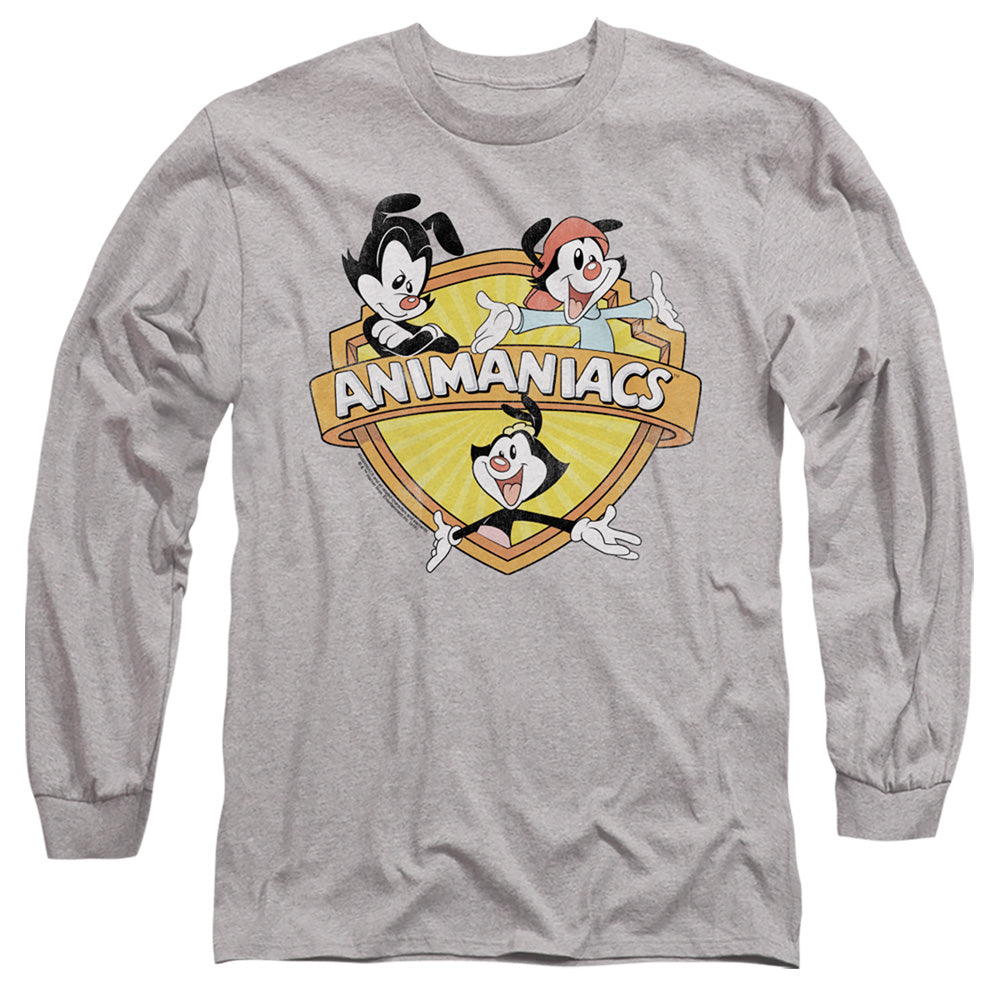 Animaniacs Shielded Animaniacs Mens Long Sleeve Shirt Athletic Heather Hoodie, Sweatshirt | CiraTrend.com (Image 2)