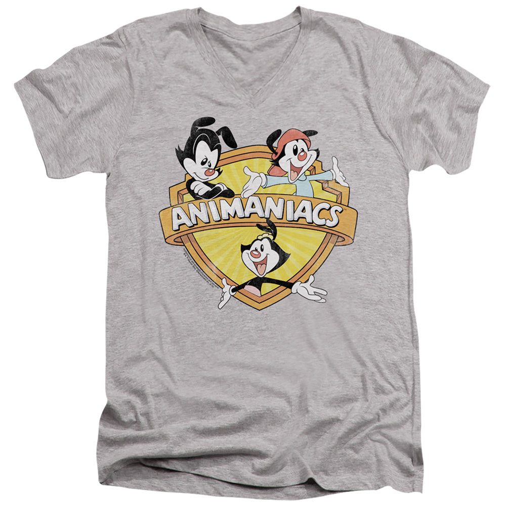 Animaniacs Shielded Animaniacs Mens Slim Fit V-Neck T Shirt Athletic Heather Hoodie, Sweatshirt | CiraTrend.com