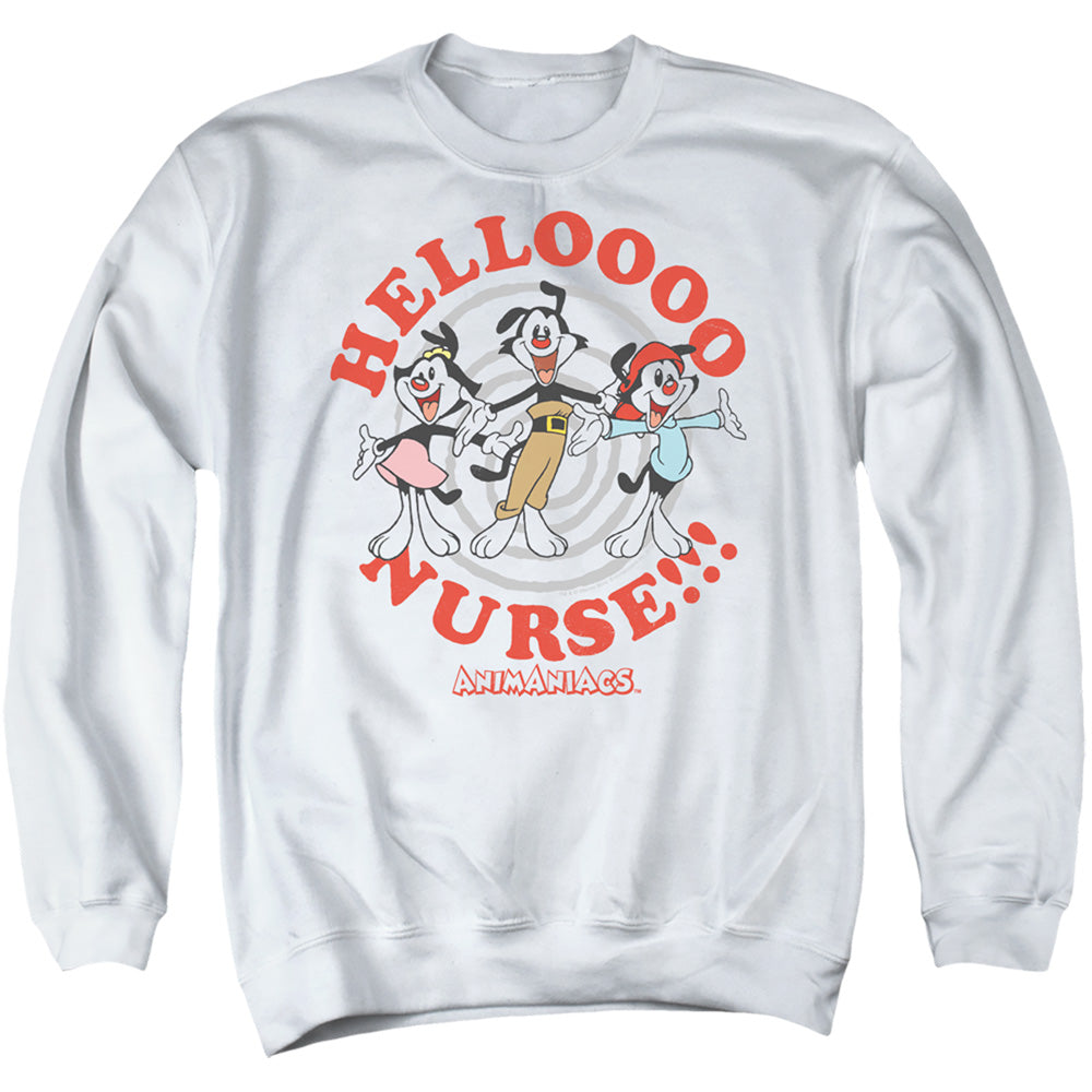 Animaniacs Hello Nurse Mens Crewneck Sweatshirt White T-Shirts, Hoodie | CiraTrend.com (Image 1)