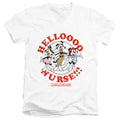 Animaniacs Hello Nurse Mens Slim Fit V-Neck T Shirt White Hoodie, Sweatshirt | CiraTrend.com