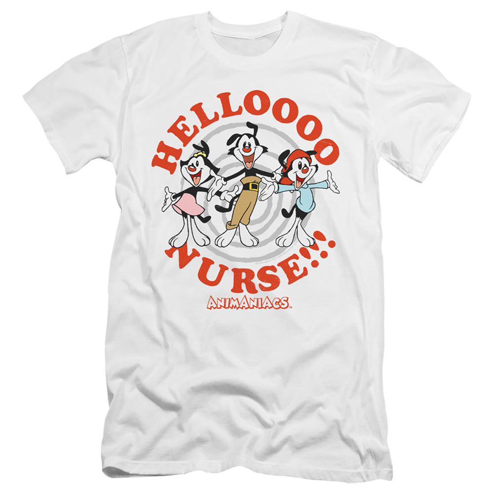 Animaniacs Hello Nurse Premium Bella Canvas Slim Fit Mens T Shirt White Hoodie, Sweatshirt | CiraTrend.com